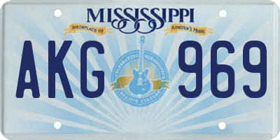 MS license plate AKG969