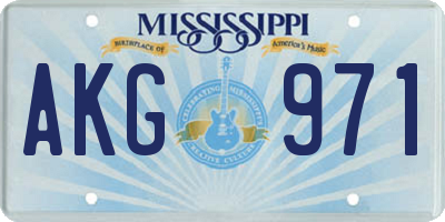 MS license plate AKG971
