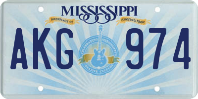 MS license plate AKG974