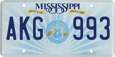 MS license plate AKG993