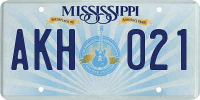 MS license plate AKH021