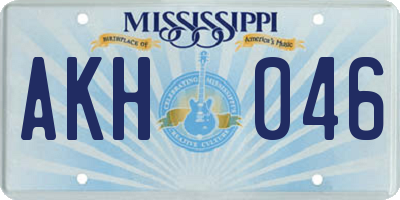 MS license plate AKH046