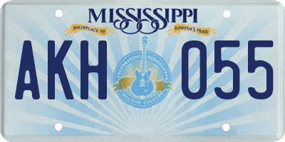 MS license plate AKH055