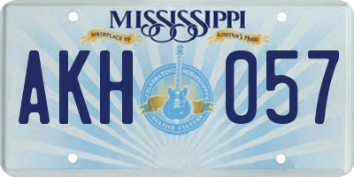 MS license plate AKH057
