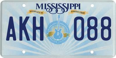 MS license plate AKH088