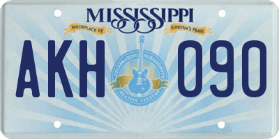 MS license plate AKH090