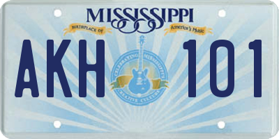 MS license plate AKH101