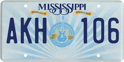 MS license plate AKH106