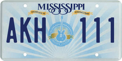 MS license plate AKH111