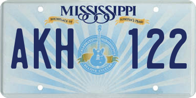 MS license plate AKH122