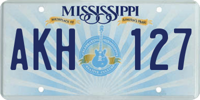 MS license plate AKH127