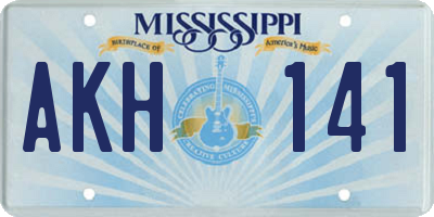 MS license plate AKH141