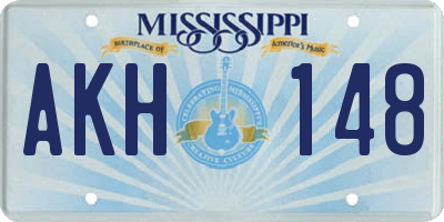 MS license plate AKH148