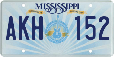MS license plate AKH152