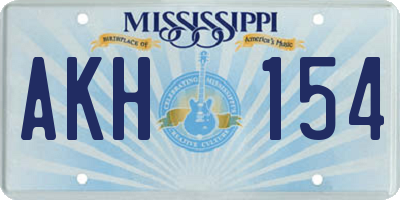 MS license plate AKH154