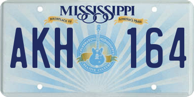 MS license plate AKH164