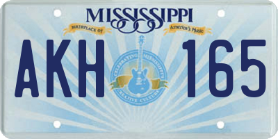 MS license plate AKH165