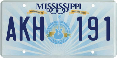 MS license plate AKH191