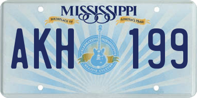 MS license plate AKH199