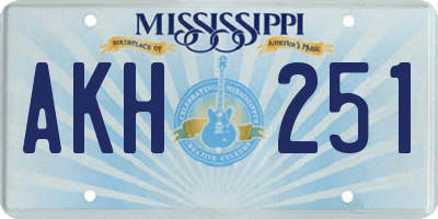 MS license plate AKH251