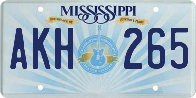 MS license plate AKH265