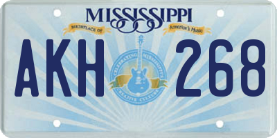 MS license plate AKH268
