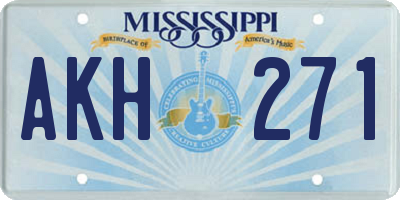 MS license plate AKH271
