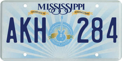 MS license plate AKH284