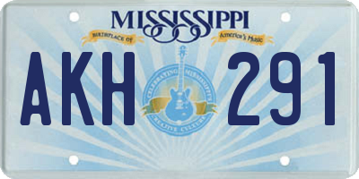 MS license plate AKH291
