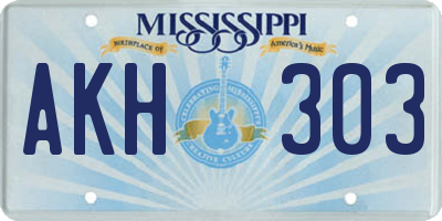 MS license plate AKH303
