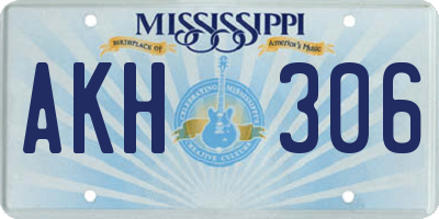 MS license plate AKH306