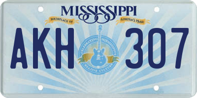 MS license plate AKH307