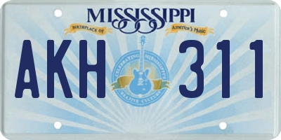 MS license plate AKH311