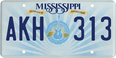 MS license plate AKH313