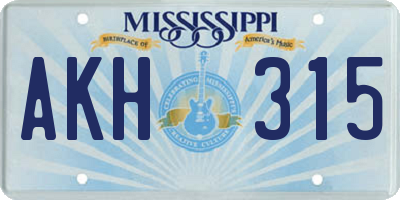 MS license plate AKH315