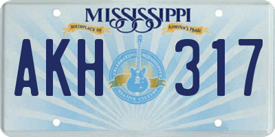 MS license plate AKH317