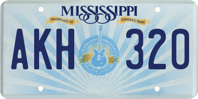 MS license plate AKH320