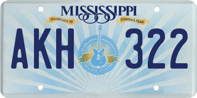 MS license plate AKH322
