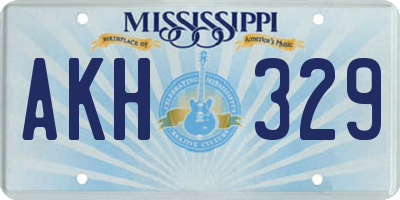 MS license plate AKH329