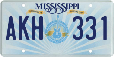 MS license plate AKH331