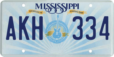 MS license plate AKH334