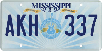 MS license plate AKH337