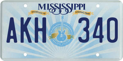 MS license plate AKH340