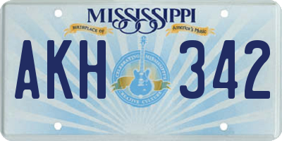 MS license plate AKH342