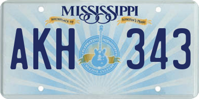 MS license plate AKH343