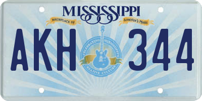 MS license plate AKH344