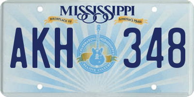 MS license plate AKH348