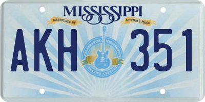 MS license plate AKH351