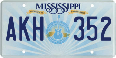 MS license plate AKH352