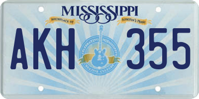 MS license plate AKH355